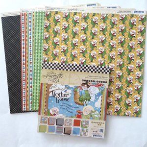 LOT 50 Sheets Graphic 45 Mother Goose HUMPTY DUMPTY 8x8 Pad & Scrapbook Paper